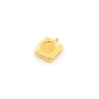 Fassung 16mm quadratisch 304 Edelstahl IP-Gold für...