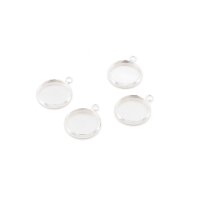 Fassungen für 10 mm Cabochons aus Messing, 925...