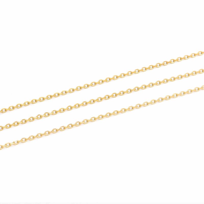 Ankerkette 2,5 x 1,8 mm aus 304 Edelstahl mit 18K Goldbeschichtung PVD, 1 Meter