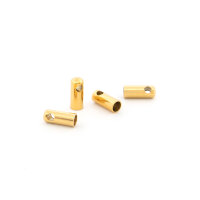 Endkappen 304 Edelstahl 18K IP vergoldet 7,5x3mm für...
