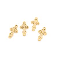 Kreuzverbinder Edelstahl, 18K IP vergoldet, 16,5 x 9 mm,...