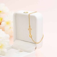 Kreuzverbinder Edelstahl, 18K IP vergoldet, 16,5 x 9 mm,...
