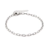 Paperclip Armband 304 Edelstahl 16 cm plus 2,5 cm...
