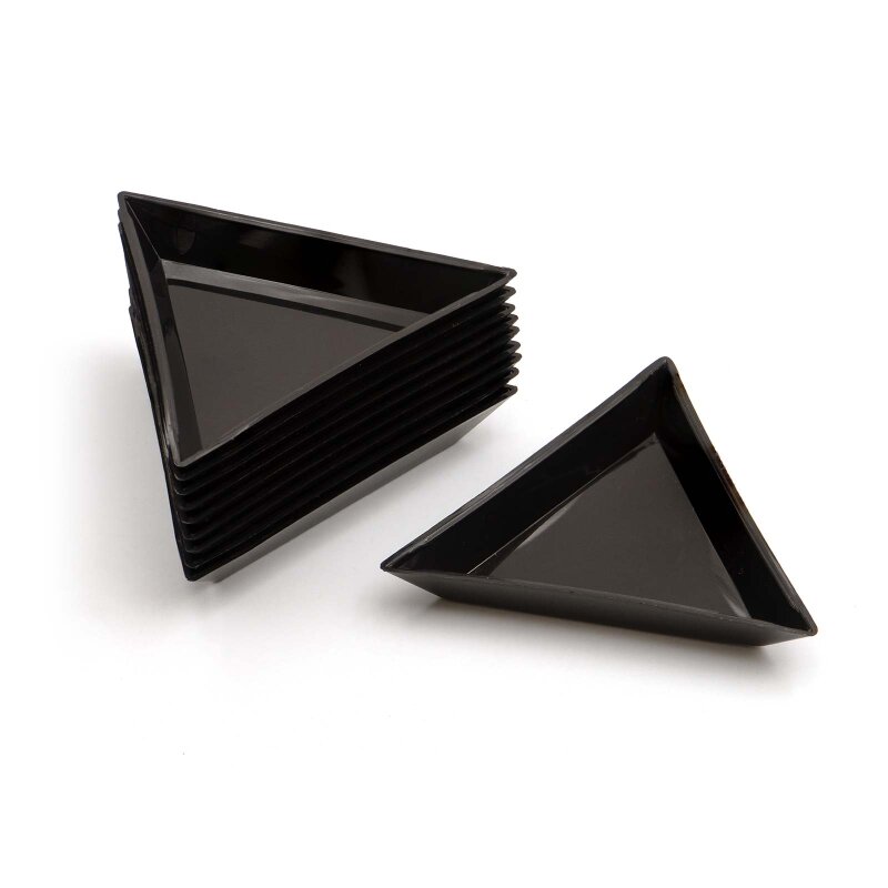 Schmuckschale Dreieck schwarz Kunststoff 7 cm Sortierschale 10 Stück