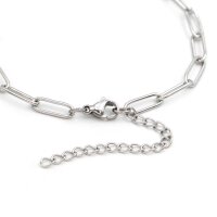 Paperclip Armband Edelstahl platinfarben 18 cm mit 5 cm...