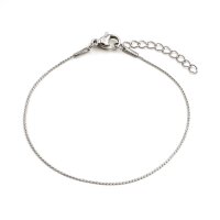 Armband Schlangenkette Edelstahl 17 cm platinfarben mit...