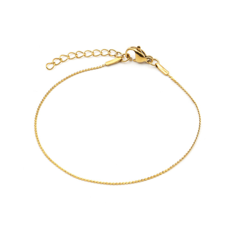 Armband Schlangenkette in Gold IP-Beschichtung 17cm Edelstahl 304 filigran