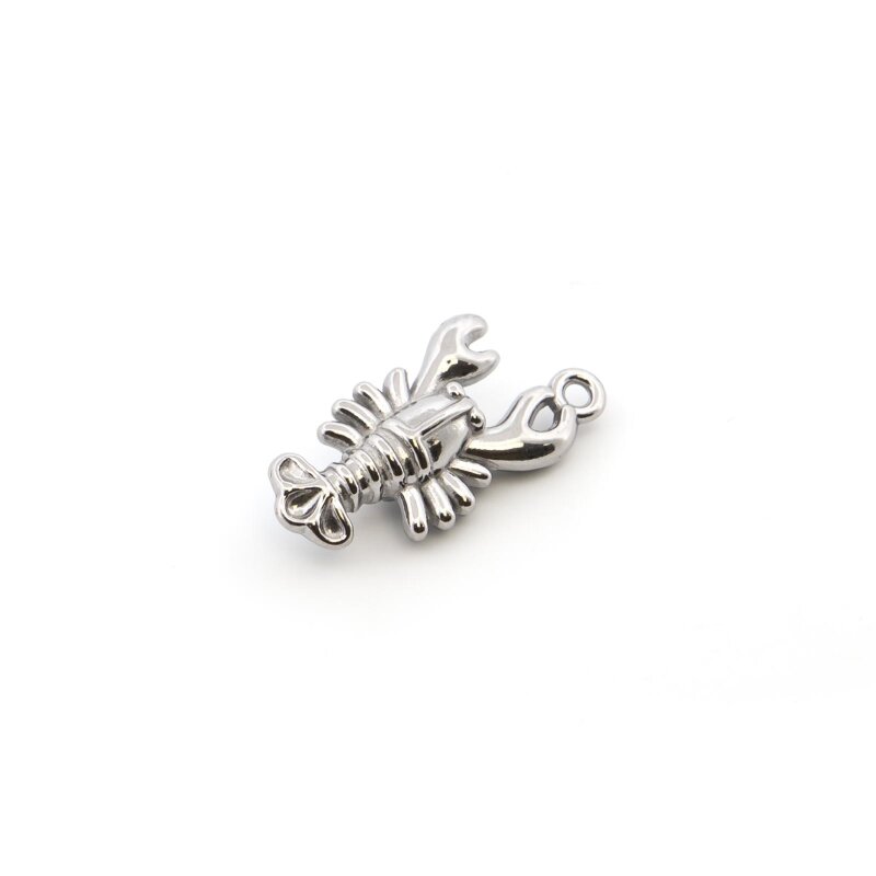 Hummer Anhänger 22x10mm aus 304 Edelstahl in Platinfarben 1 Stück
