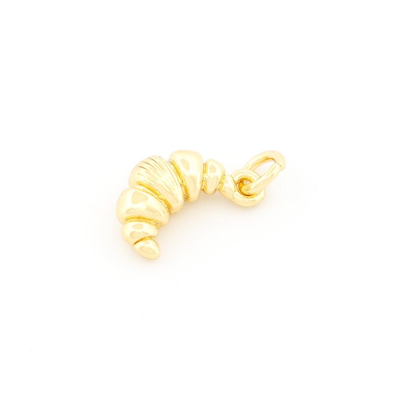 Anhänger Croissant 18K vergoldet Messing 14 mm Schmuckzubehör 1 Stück