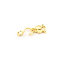 Anhänger Angelhaken mit Fischen Zirkonia Messing 18K...