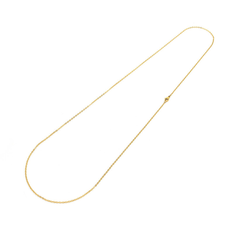 Edelstahlkette 18K vergoldet IP-Beschichtung Gliederkette 76 cm 2x3 mm
