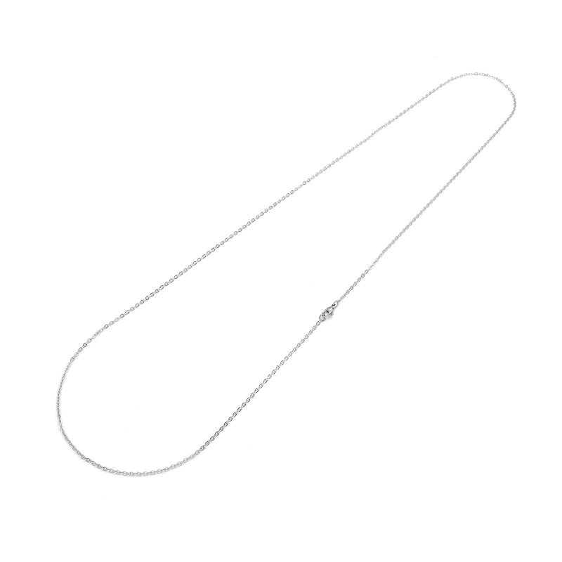 Edelstahlkette in Platinfarben Gliederkette 76 cm mit Karabiner 1 Stück