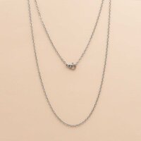 Edelstahlkette in Platinfarben Gliederkette 76 cm mit...
