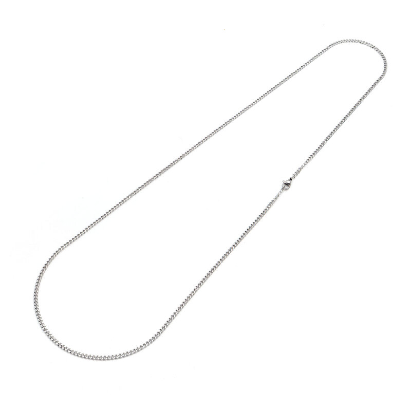 Panzerkette Edelstahl Halskette 75 cm in Platinfarben 2,5 mm