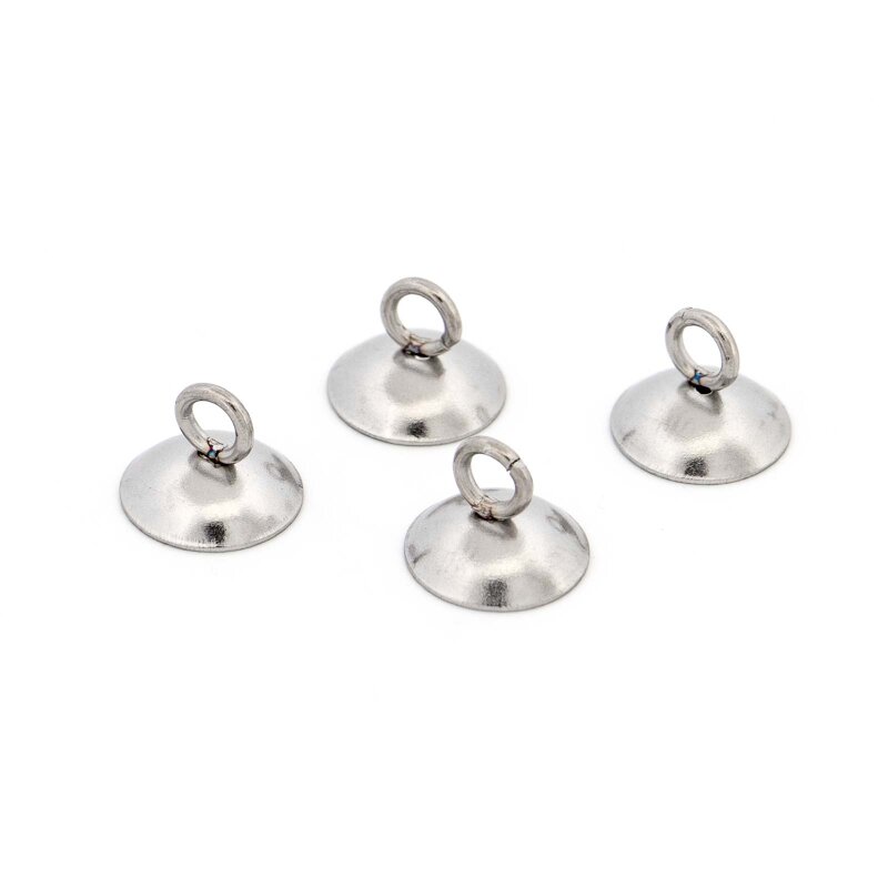 Aufhängung für Hohlperlen Edelstahl 10mm platinfarben Öse öffnend 4 Stück