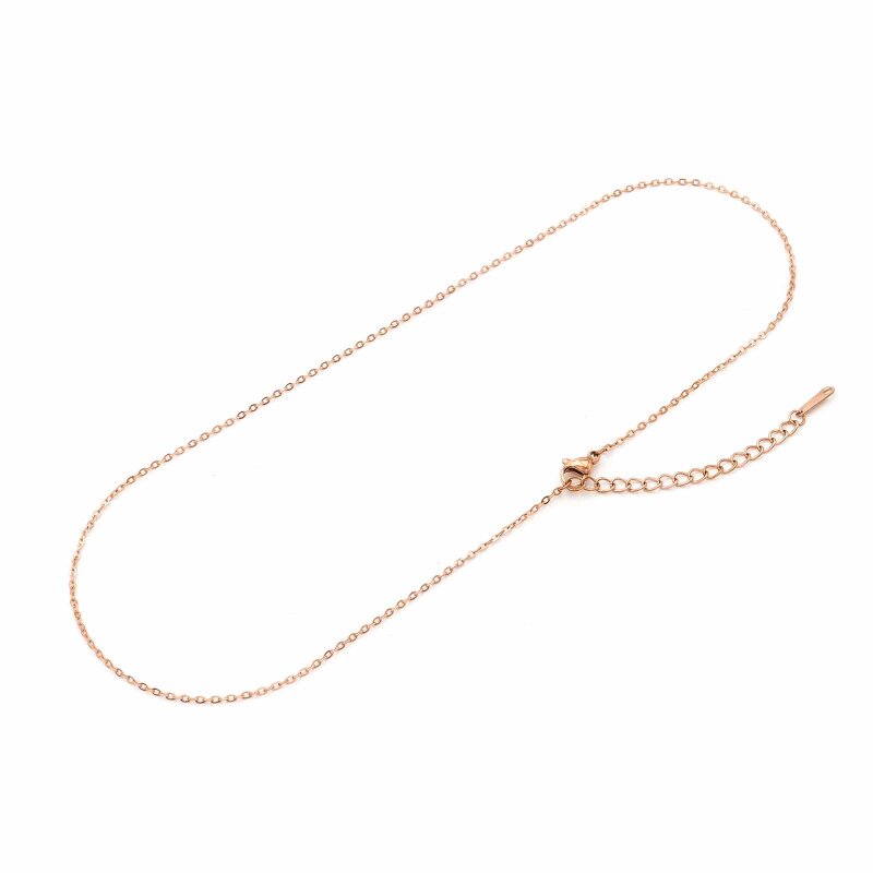 Gliederkette Edelstahl 304 roségoldfarben IP beschichtet, 40 cm + 5 cm Verlängerung
