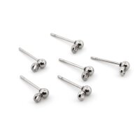 Ohrstecker 304 Edelstahl Kugel 3 mm mit Öse in...