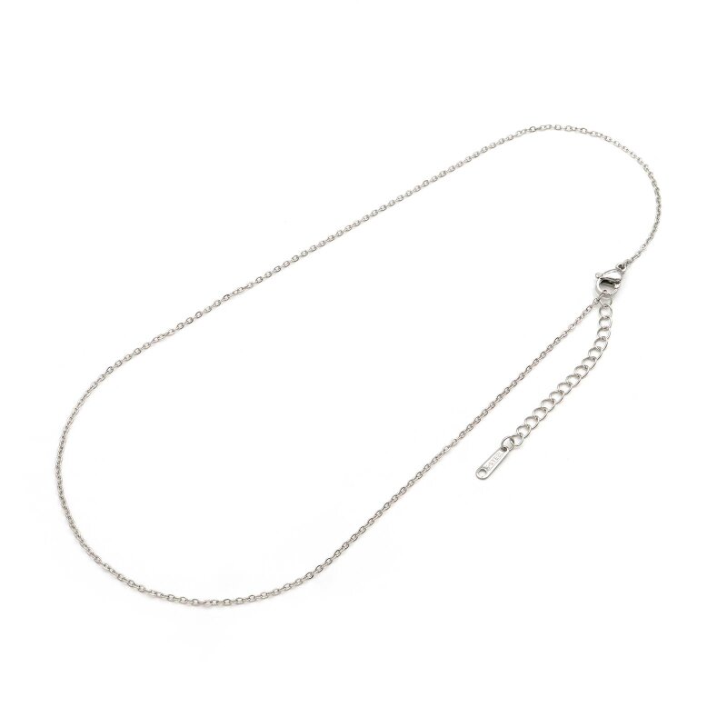 Gliederkette Edelstahl platinfarben 40 cm Halskette 1 Stück