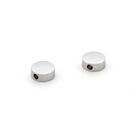 Edelstahl Zwischenperlen flach 8x3 mm platinfarben 2...