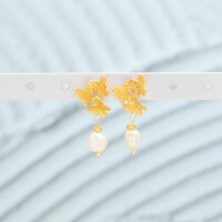 Schmetterling-Ohrstecker Messing 18K vergoldet mit...
