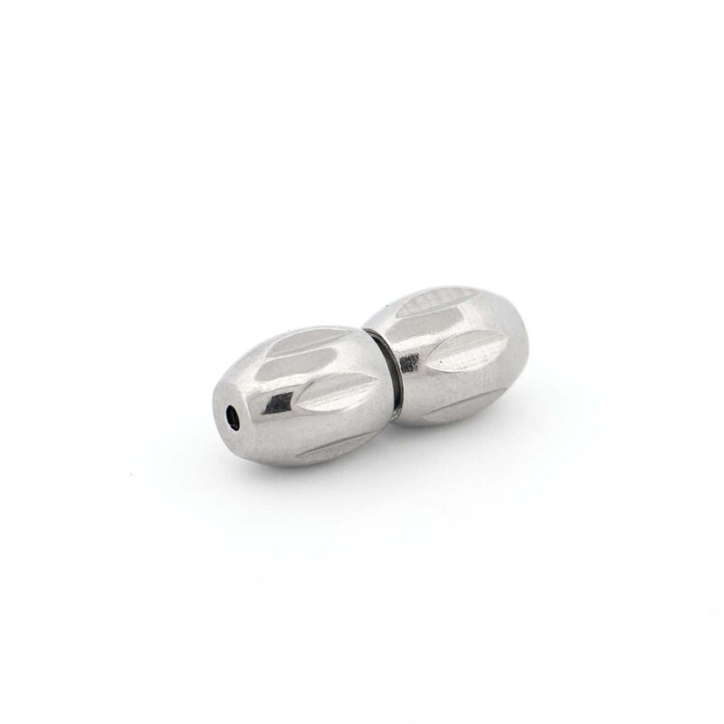 Schraubverschluss Edelstahl oval platinfarben 11,5 mm 1 Stück