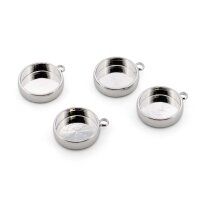 Fassung rund für 12 mm Cabochons platinfarben 4...