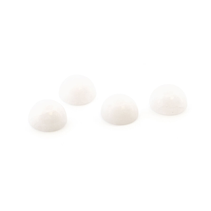 Jade Cabochons rund 6 mm in Weiß 4 Stück