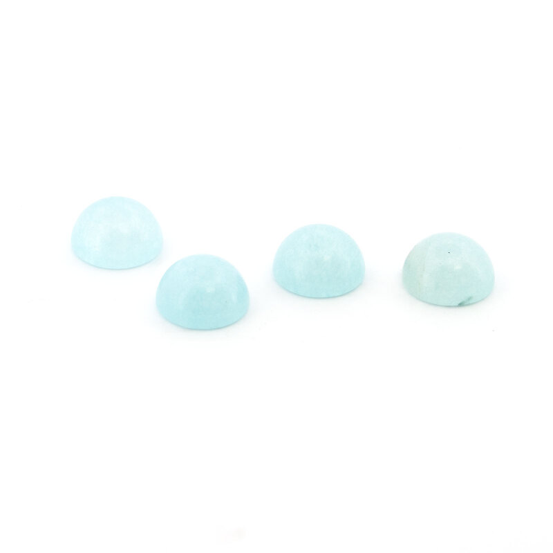 Jade Cabochons blau 6 mm gefärbt flache Rückseite 4 Stück