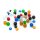 Perlenmix gefrostete Glasperlen mehrfarbig, rund und Rondell, bis 10mm, 50g