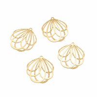 Filigrane Anhänger Blüte, 18K Goldbeschichtung,...