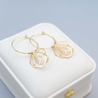 Filigrane Anhänger Blüte, 18K Goldbeschichtung,...