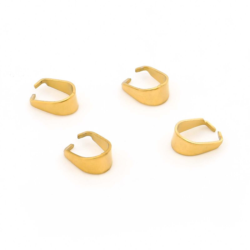 Collierschlaufe aus 304 Edelstahl mit 18K Goldbeschichtung IP, 7,5 x 4,5 mm 4 Stück