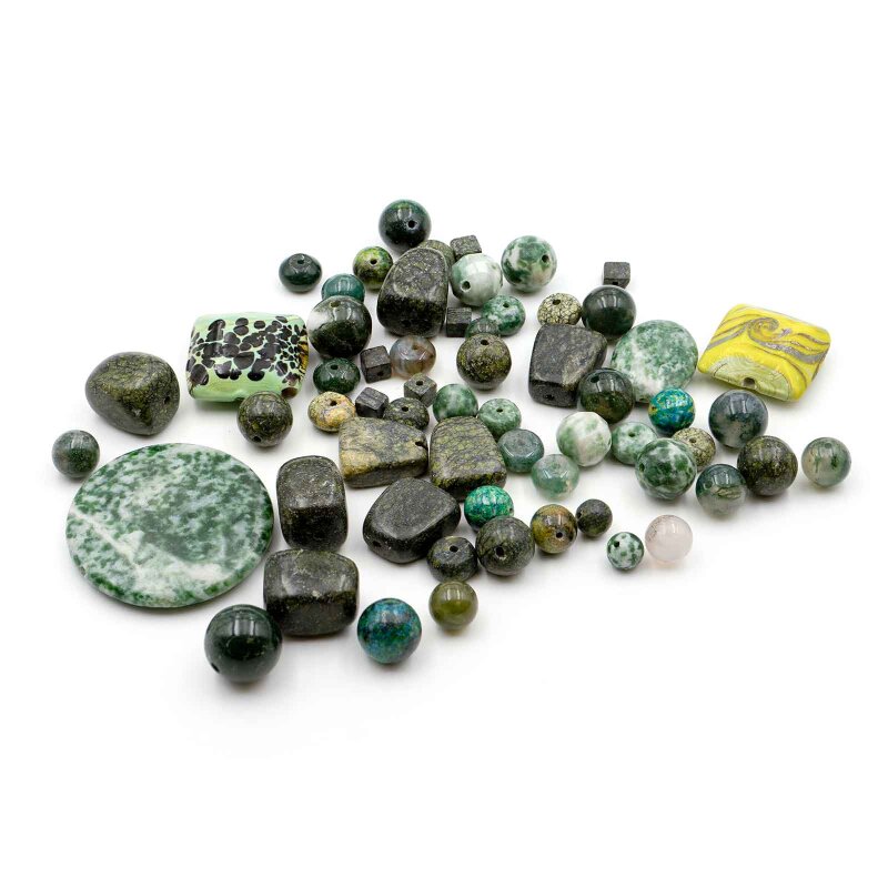 Mystery Bag Edelsteine, Schmucksteine und Lampwork, 100 g Perlenmix
