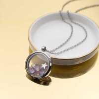 Stern-Einleger für Glasmedaillons 8 mm platinfarben...