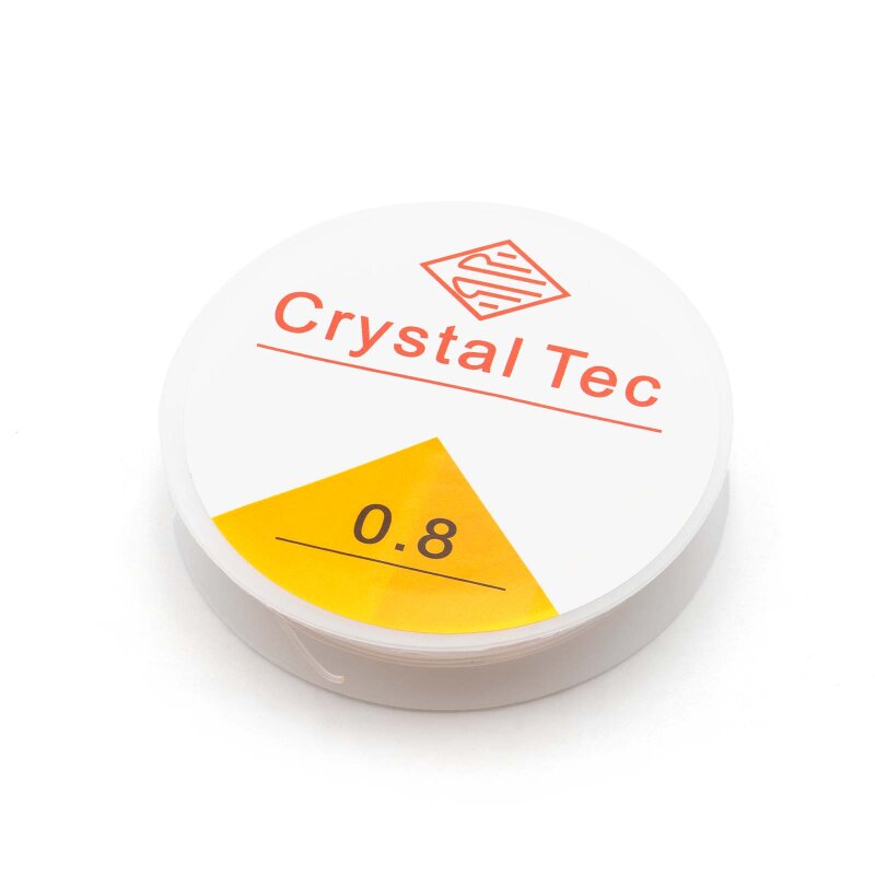 Elastikband 0,8 mm transparent, 6 m Rolle, elastische Schmuckschnur aus Kunststoff