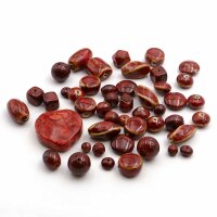 Roter Jaspis und Keramik Perlenmischung, Mystery Bag 100g