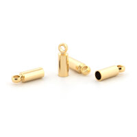 Endkappen Messing vergoldet, 8 mm für 2 mm...