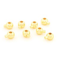 Quetschperlen mit Stift, Messing, 18K Goldbeschichtung, 8...