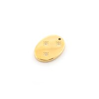 Metallanhänger oval mit Zirkonia Sonnensymbolen, 304...