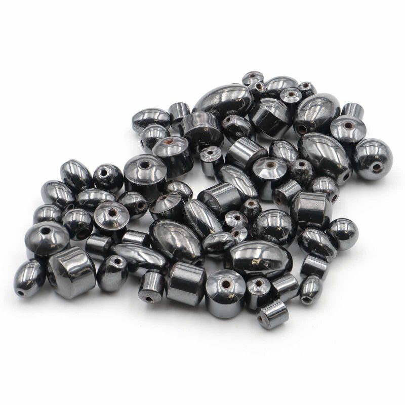 Magnetit Perlen Mix, magnetisch, 4,5-12,5 mm, 50 Gramm