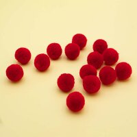 Pompons Polyester in Ziegelrot 20 mm, 30 Stück