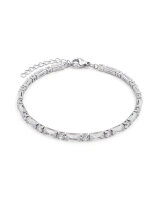 Tennisarmband Zirkonia Edelstahl platinfarben, ca. 17-20...