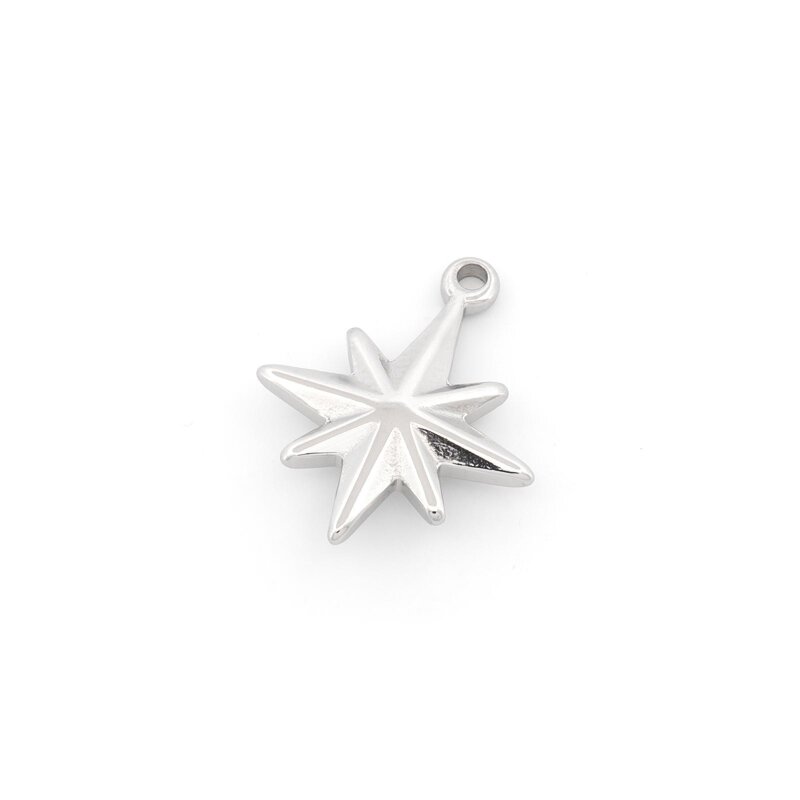 Anhänger Polarstern Edelstahl platinfarben 21 mm 1 Stück