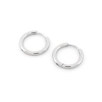 Creolen Edelstahl 16 mm platinfarben 2 Stück