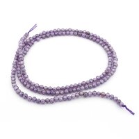 Zirkoniaperlen in Lila 2 mm, facettiert und rund, 1...
