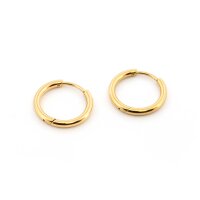 Creolen aus 304 Edelstahl mit 18K IP-Goldbeschichtung, 16...