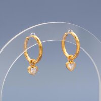 Creolen aus 304 Edelstahl mit 18K IP-Goldbeschichtung, 16...