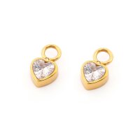 Herzanhänger aus Edelstahl 304 mit 14K...