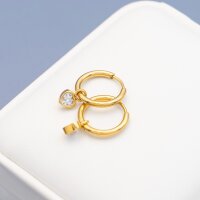 Herzanhänger aus Edelstahl 304 mit 14K...