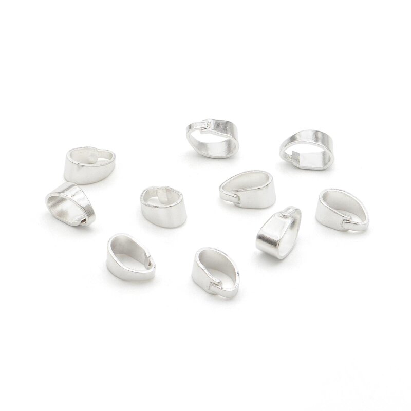Collierschlaufen aus Messing mit 925 Silberbeschichtung, 7 mm, 10 Stück